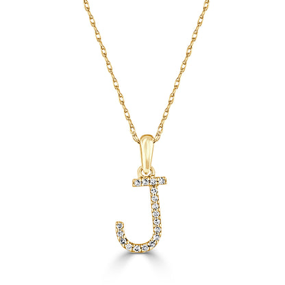 Sabrina Designs 14K Gold 0.06ctw Diamond Initial Pendant with Chain