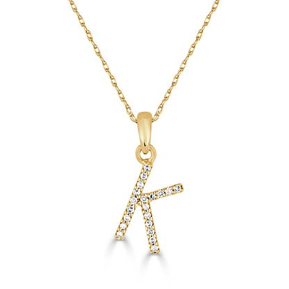 Sabrina Designs 14K Gold 0.06ctw Diamond Initial Pendant with Chain
