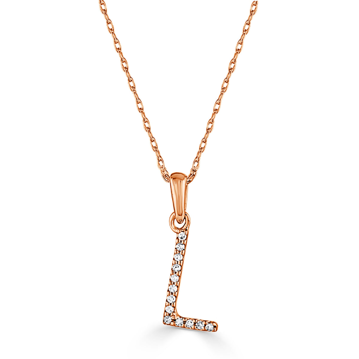 Sabrina Designs 14K Gold 0.06ctw Diamond Initial Pendant with Chain