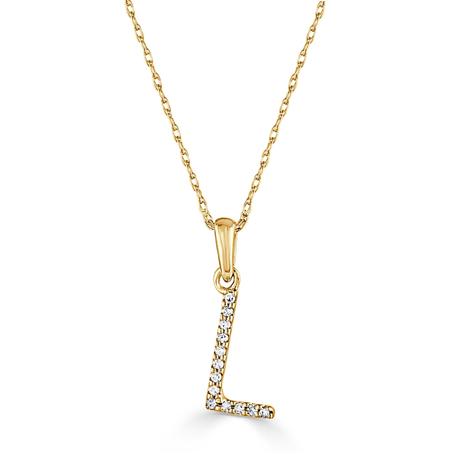 Sabrina Designs 14K Gold 0.06ctw Diamond Initial Pendant with Chain
