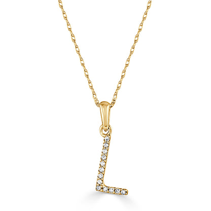 Sabrina Designs 14K Gold 0.06ctw Diamond Initial Pendant with Chain