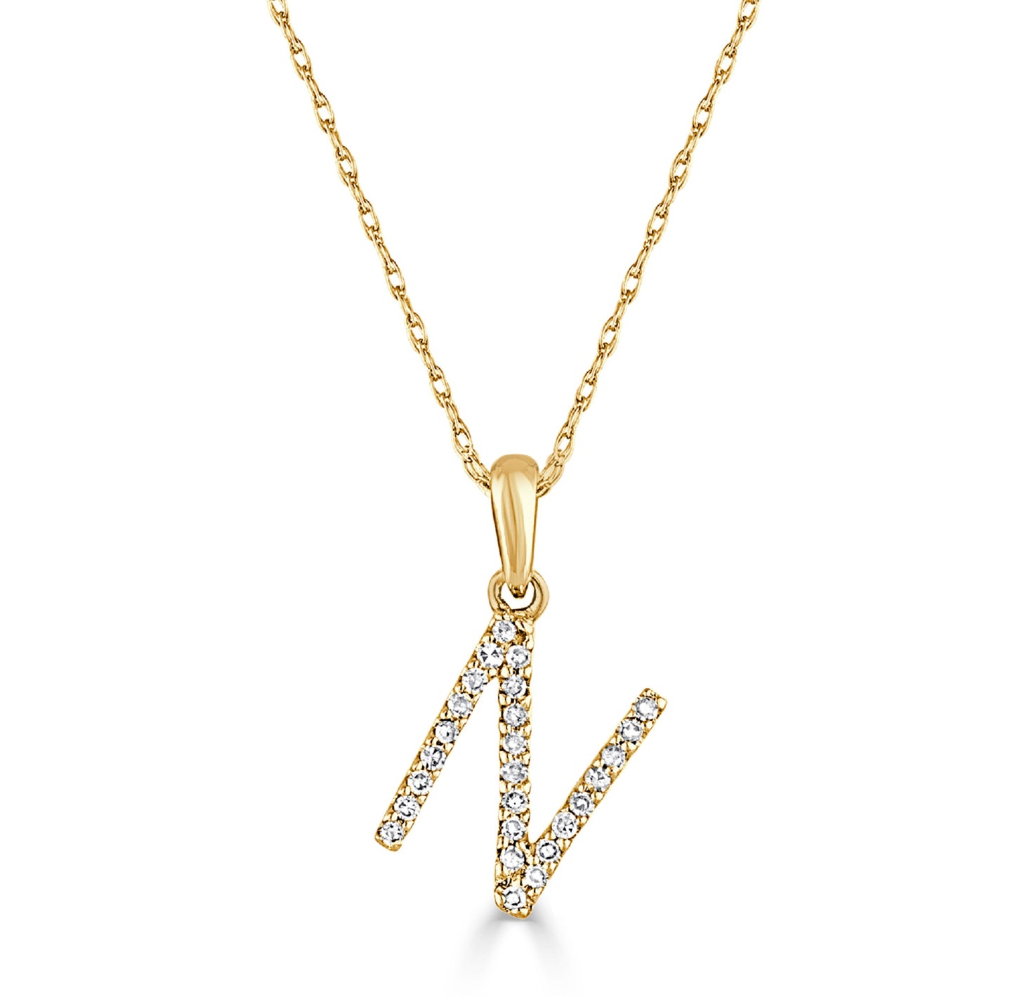 Sabrina Designs 14K Gold 0.06ctw Diamond Initial Pendant with Chain