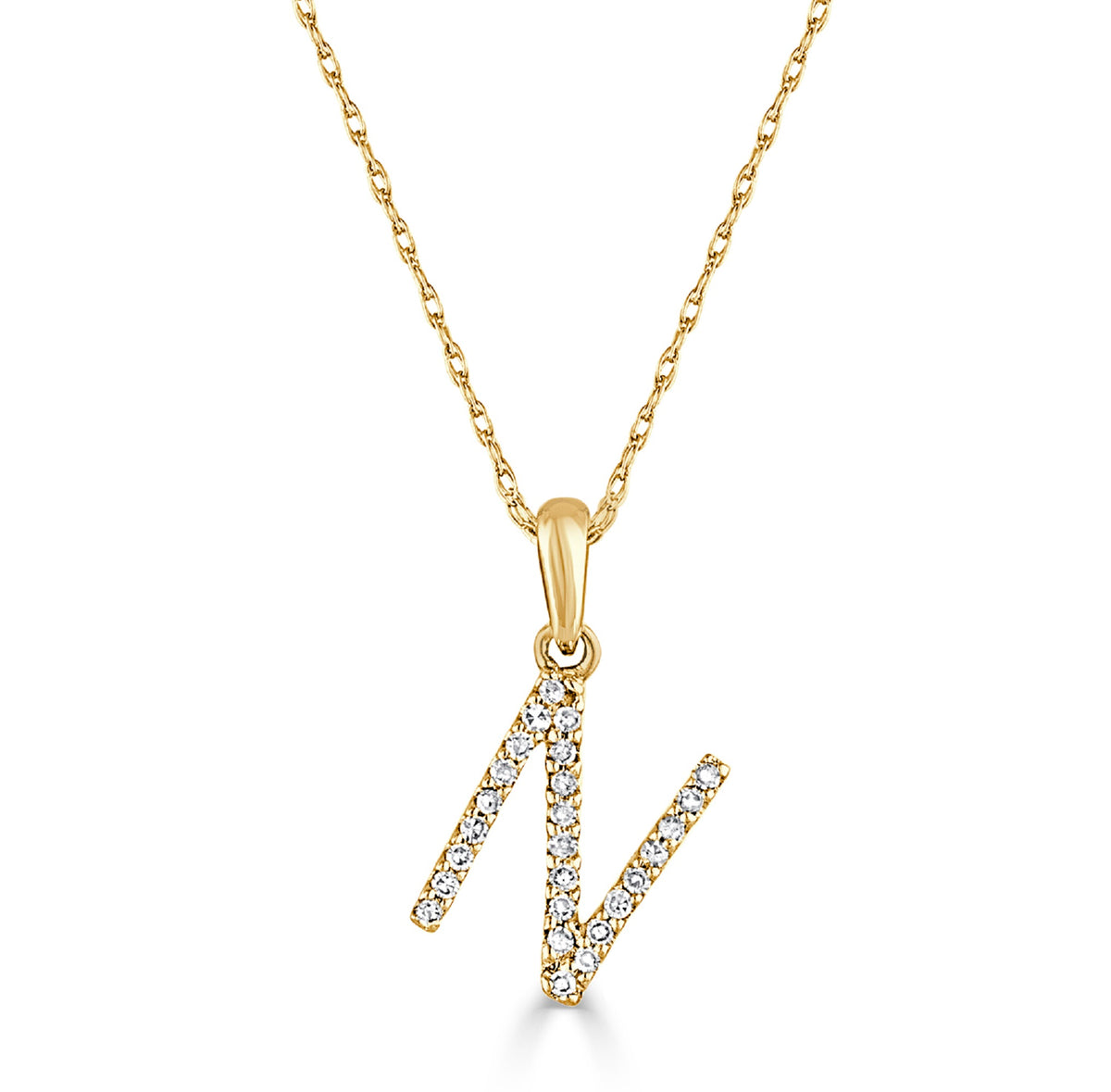 Sabrina Designs 14K Gold 0.06ctw Diamond Initial Pendant with Chain