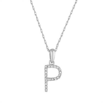 Sabrina Designs 14K Gold 0.06ctw Diamond Initial Pendant with Chain