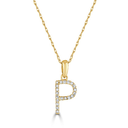 Sabrina Designs 14K Gold 0.06ctw Diamond Initial Pendant with Chain