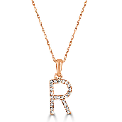 Sabrina Designs 14K Gold 0.06ctw Diamond Initial Pendant with Chain