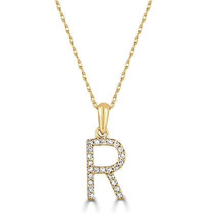 Sabrina Designs 14K Gold 0.06ctw Diamond Initial Pendant with Chain
