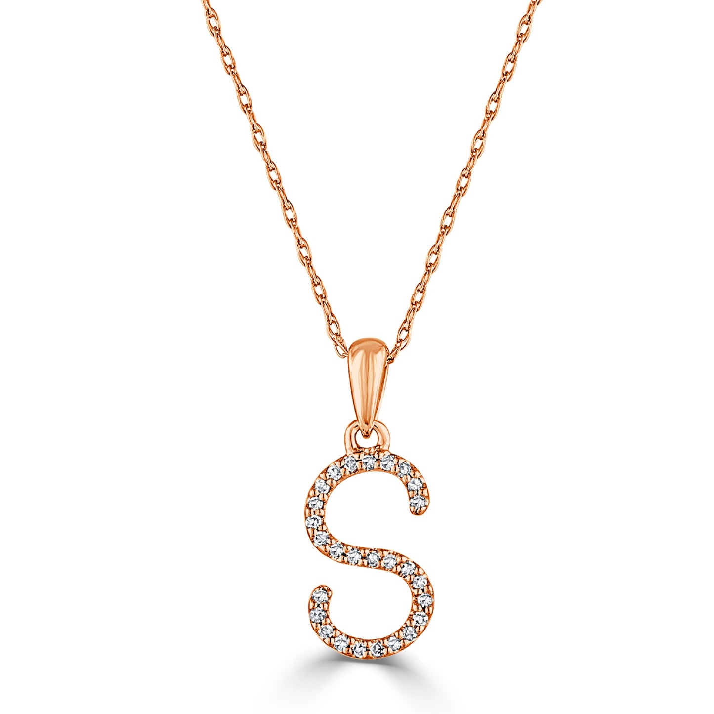 Sabrina Designs 14K Gold 0.06ctw Diamond Initial Pendant with Chain
