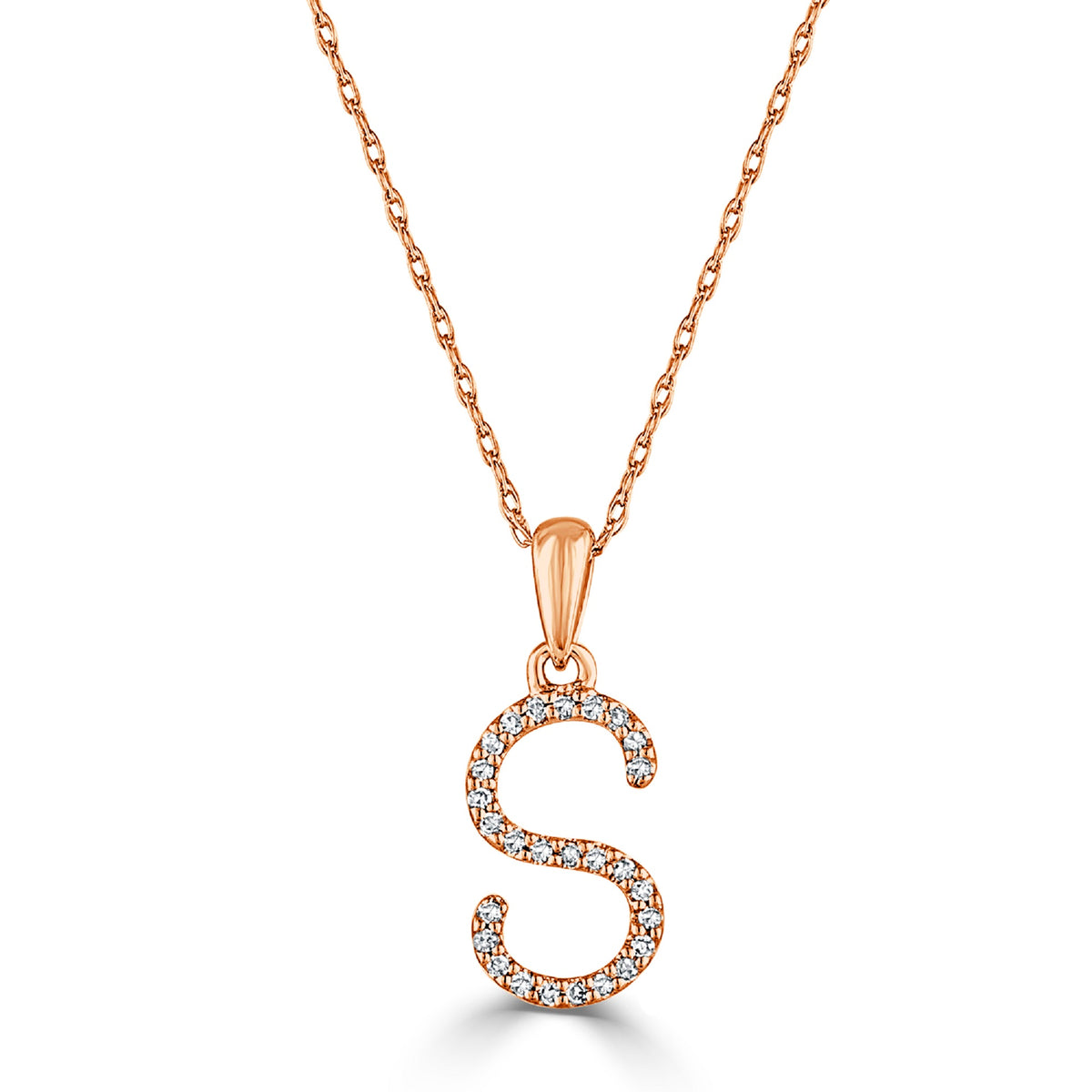Sabrina Designs 14K Gold 0.06ctw Diamond Initial Pendant with Chain