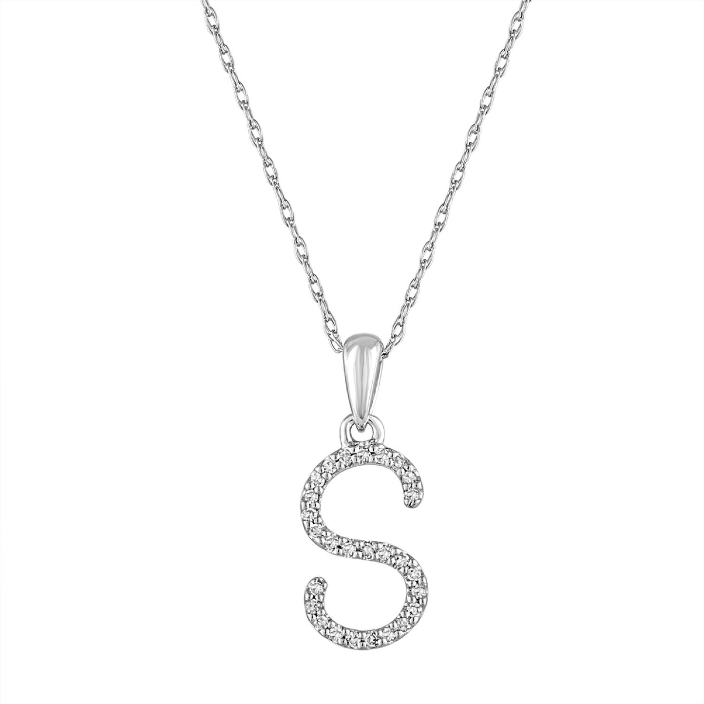 Sabrina Designs 14K Gold 0.06ctw Diamond Initial Pendant with Chain