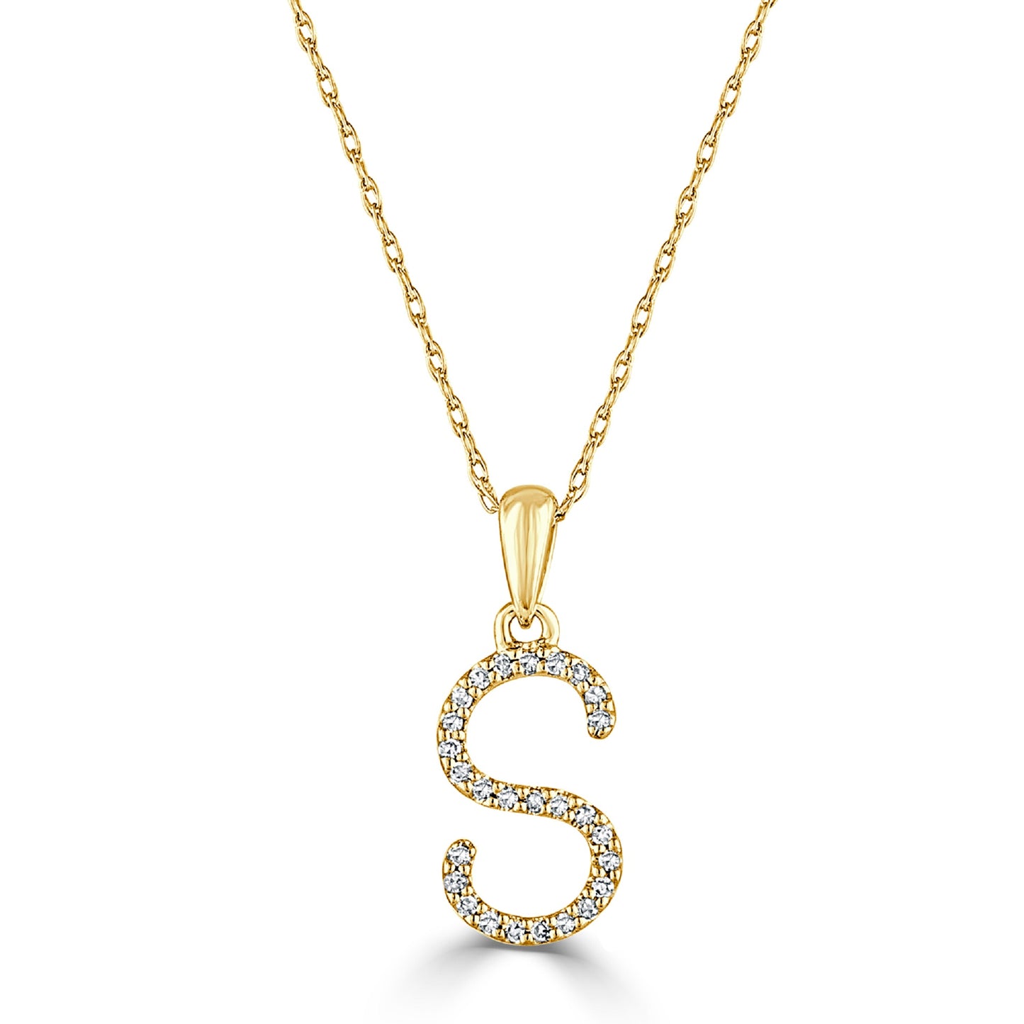 Sabrina Designs 14K Gold 0.06ctw Diamond Initial Pendant with Chain