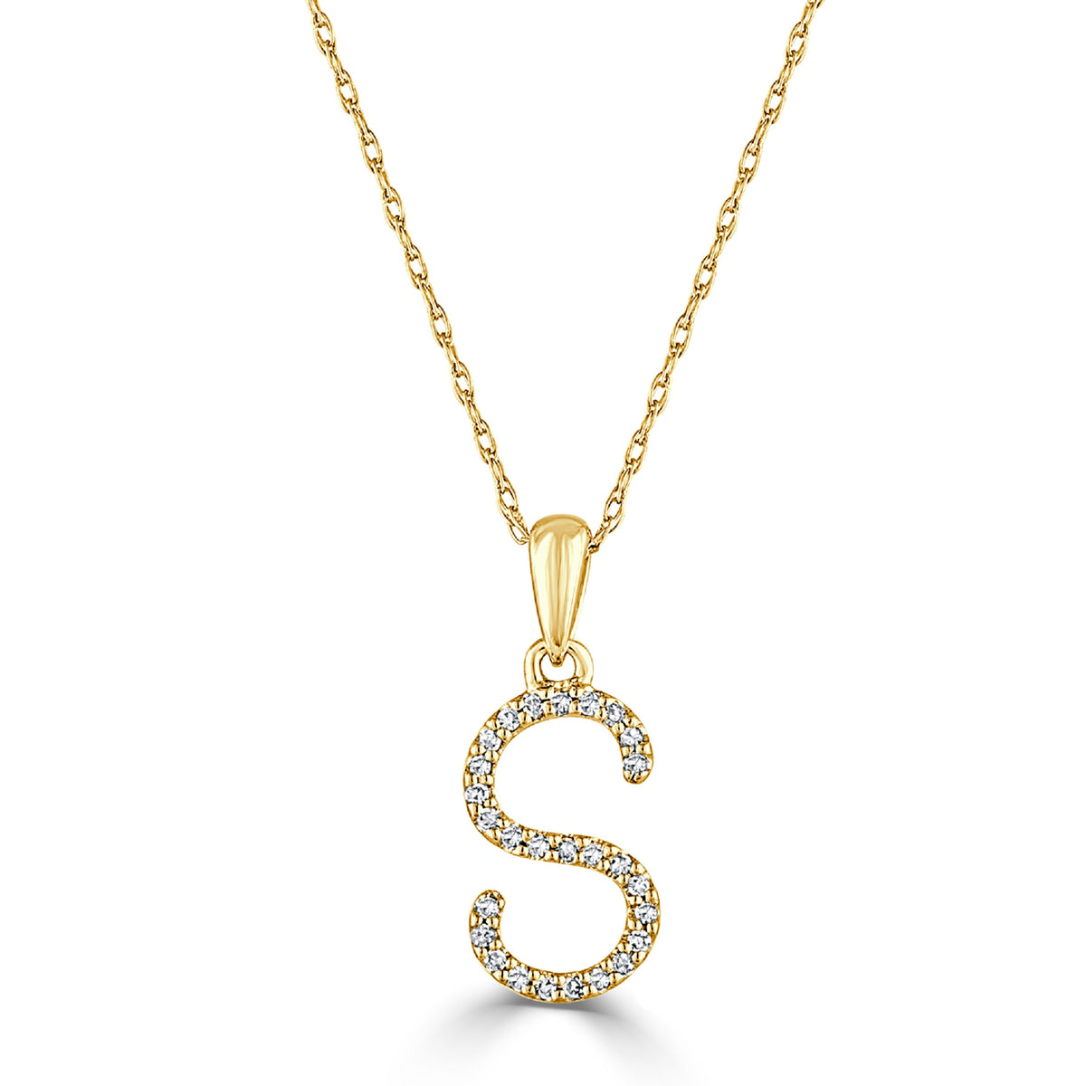 Sabrina Designs 14K Gold 0.06ctw Diamond Initial Pendant with Chain