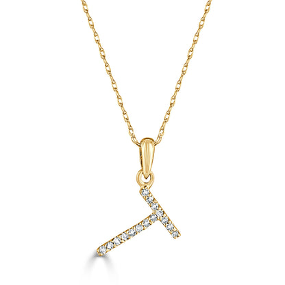 Sabrina Designs 14K Gold 0.06ctw Diamond Initial Pendant with Chain