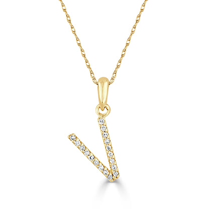Sabrina Designs 14K Gold 0.06ctw Diamond Initial Pendant with Chain