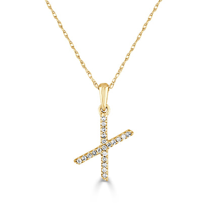 Sabrina Designs 14K Gold 0.06ctw Diamond Initial Pendant with Chain