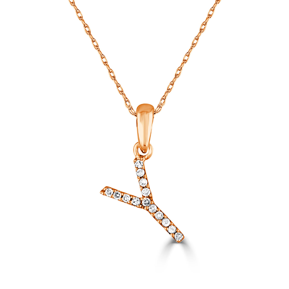 Sabrina Designs 14K Gold 0.06ctw Diamond Initial Pendant with Chain