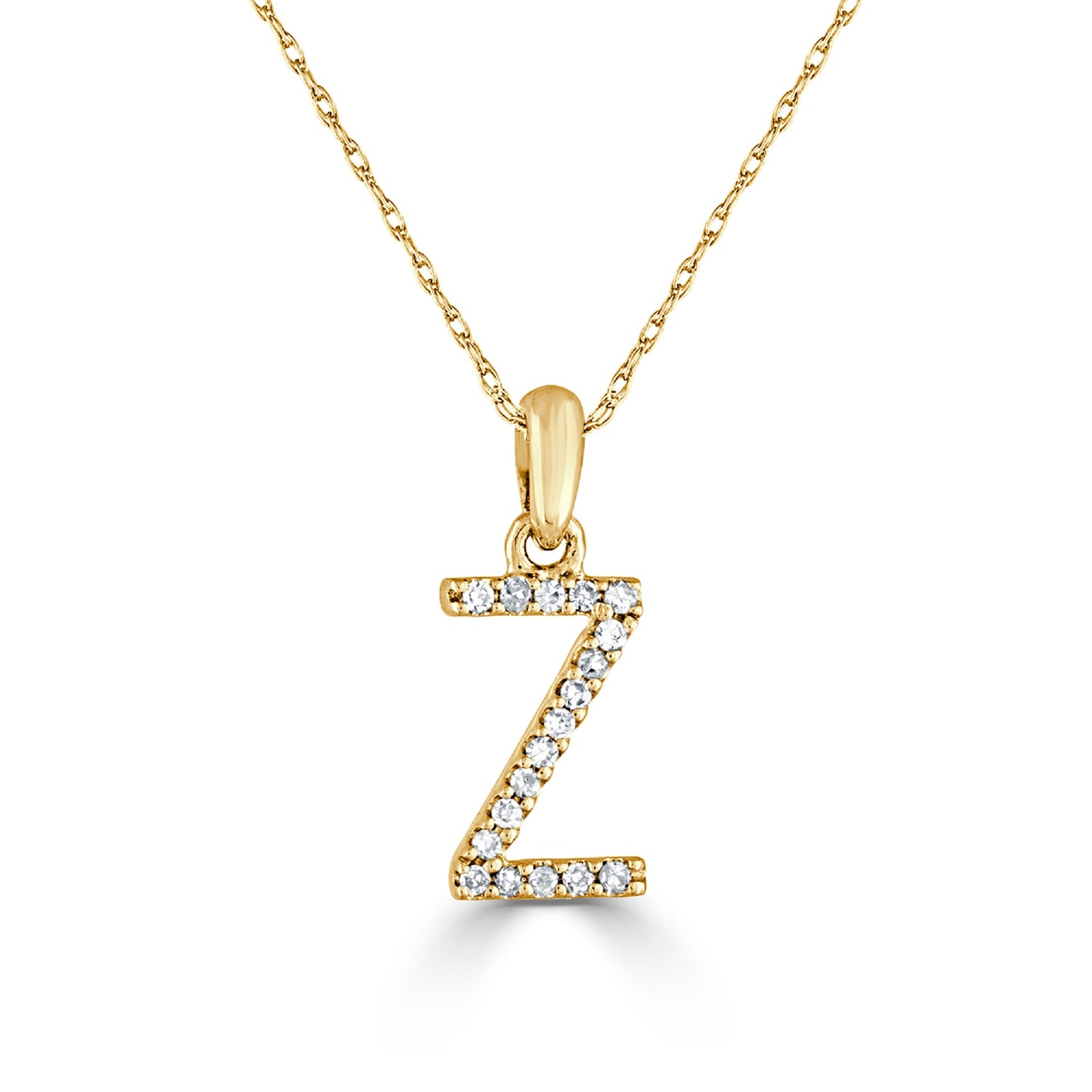Sabrina Designs 14K Gold 0.06ctw Diamond Initial Pendant with Chain