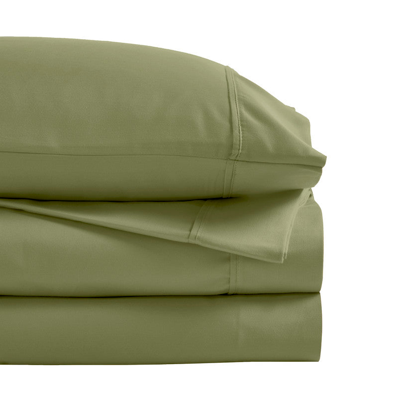 Superior 1200 Thread Count Cotton Blend Deep Pocket Solid 4-Piece Sheet Set