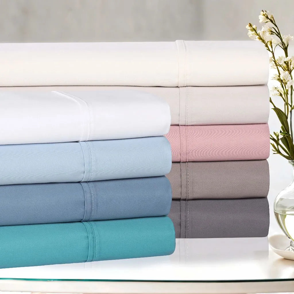 Superior 1500 Thread Count Cotton Blend Deep Pocket Solid 4-Piece Sheet Set