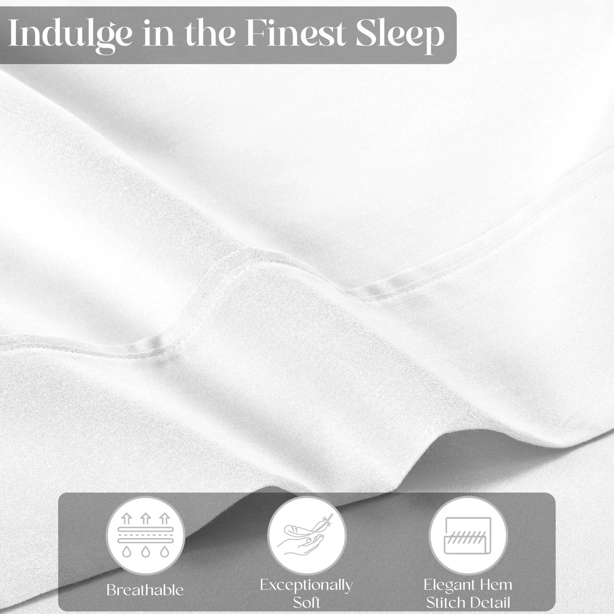 Superior 1500 Thread Count Cotton Blend Deep Pocket Solid 4-Piece Sheet Set