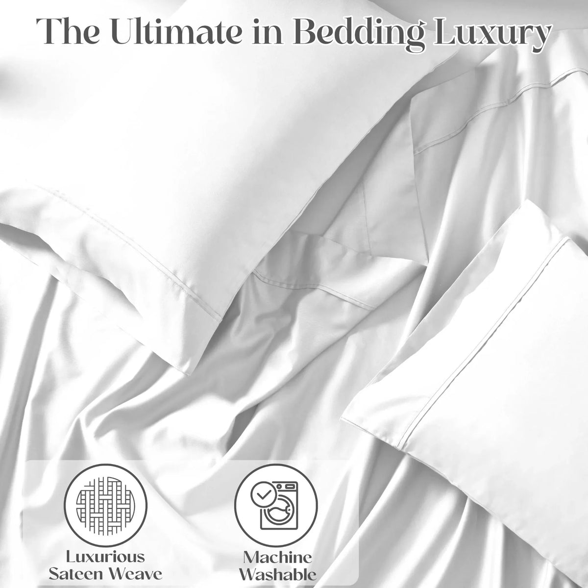 Superior 1500 Thread Count Cotton Blend Deep Pocket Solid 4-Piece Sheet Set
