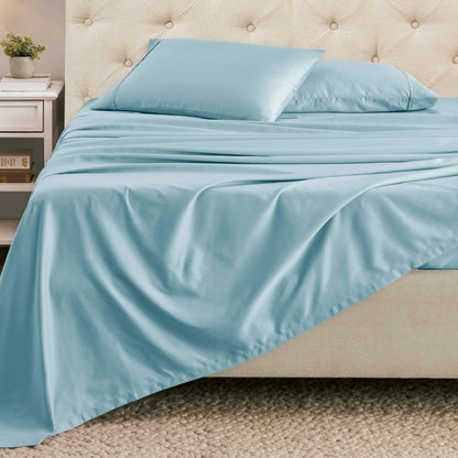 Superior 1500 Thread Count Cotton Blend Deep Pocket Solid 4-Piece Sheet Set