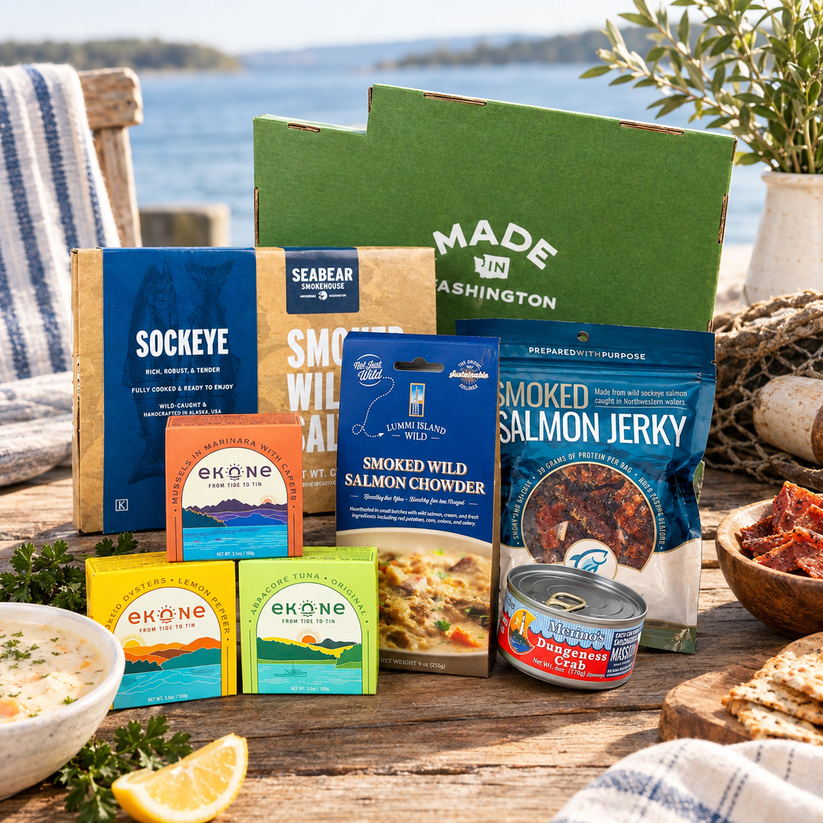 Made in Washington 7-Piece Captain's Catch Gourmet Food Gift Box