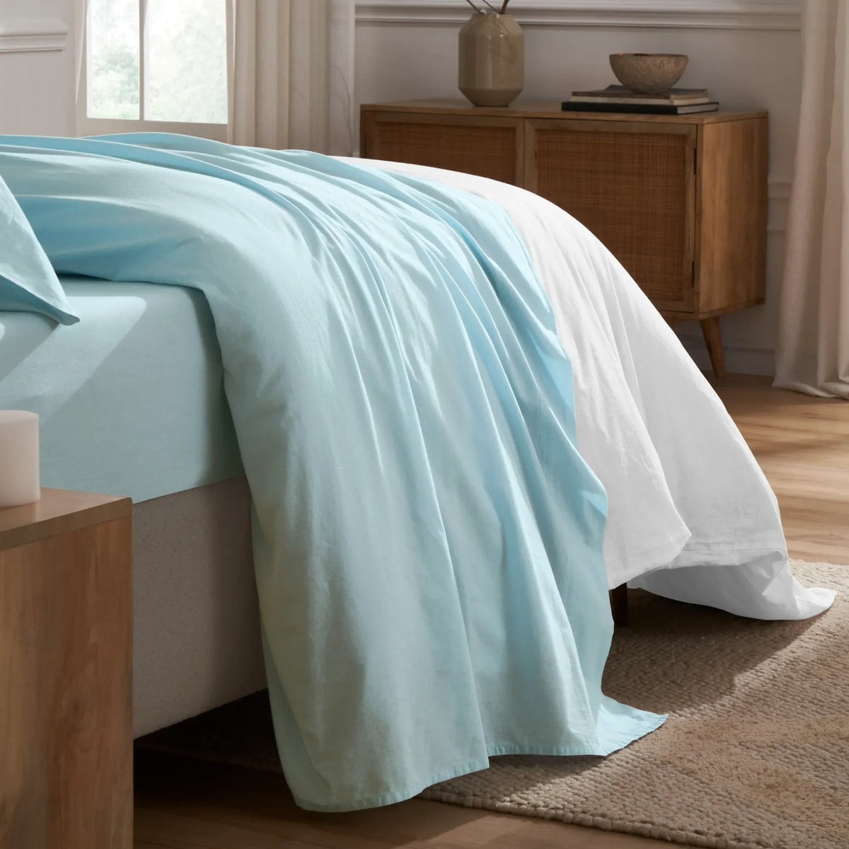 Superior "Carmen" Cotton Solid Deep Pocket Sheet Set