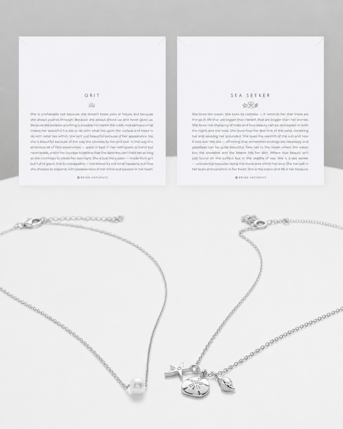 Bryan Anthonys Choice of Plating "Sea Seeker" & "Grit" Layered Set of 2 Necklaces