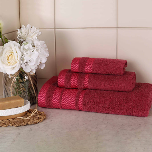 Superior "Hays" 100% Cotton Textured 3-Piece Towel Set