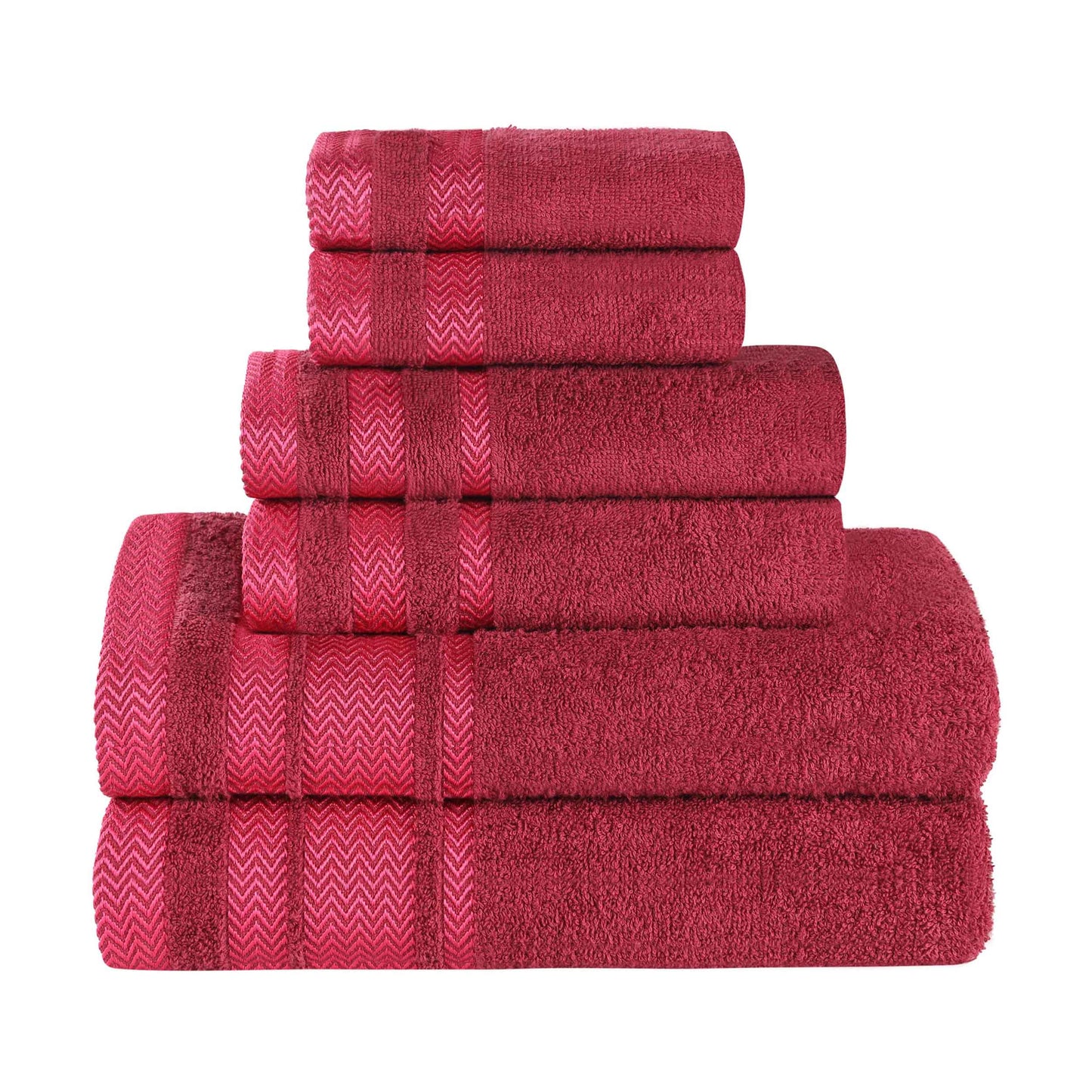 Superior "Hays" 100% Cotton Textured 6-Piece Towel Set