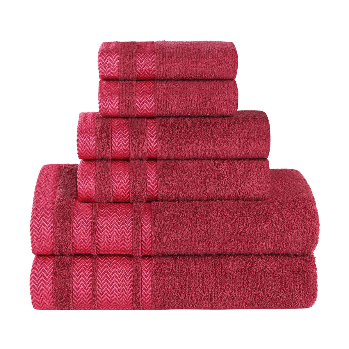 Superior "Hays" 100% Cotton Textured 6-Piece Towel Set