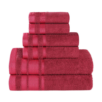 Superior "Hays" 100% Cotton Textured 6-Piece Towel Set