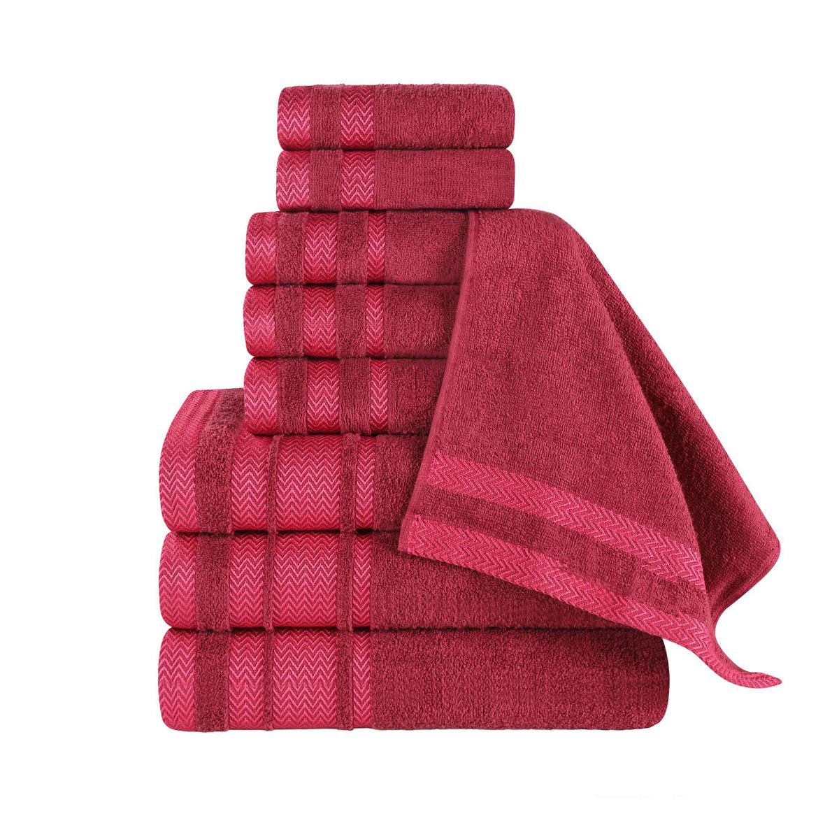 Superior "Hays" 100% Cotton Textured 9-Piece Towel Set