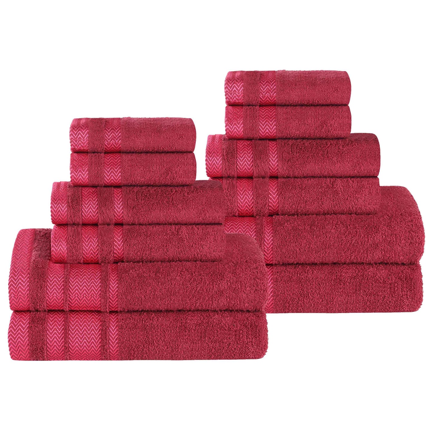Superior "Hays" 100% Cotton Textured 12-Piece Towel Set