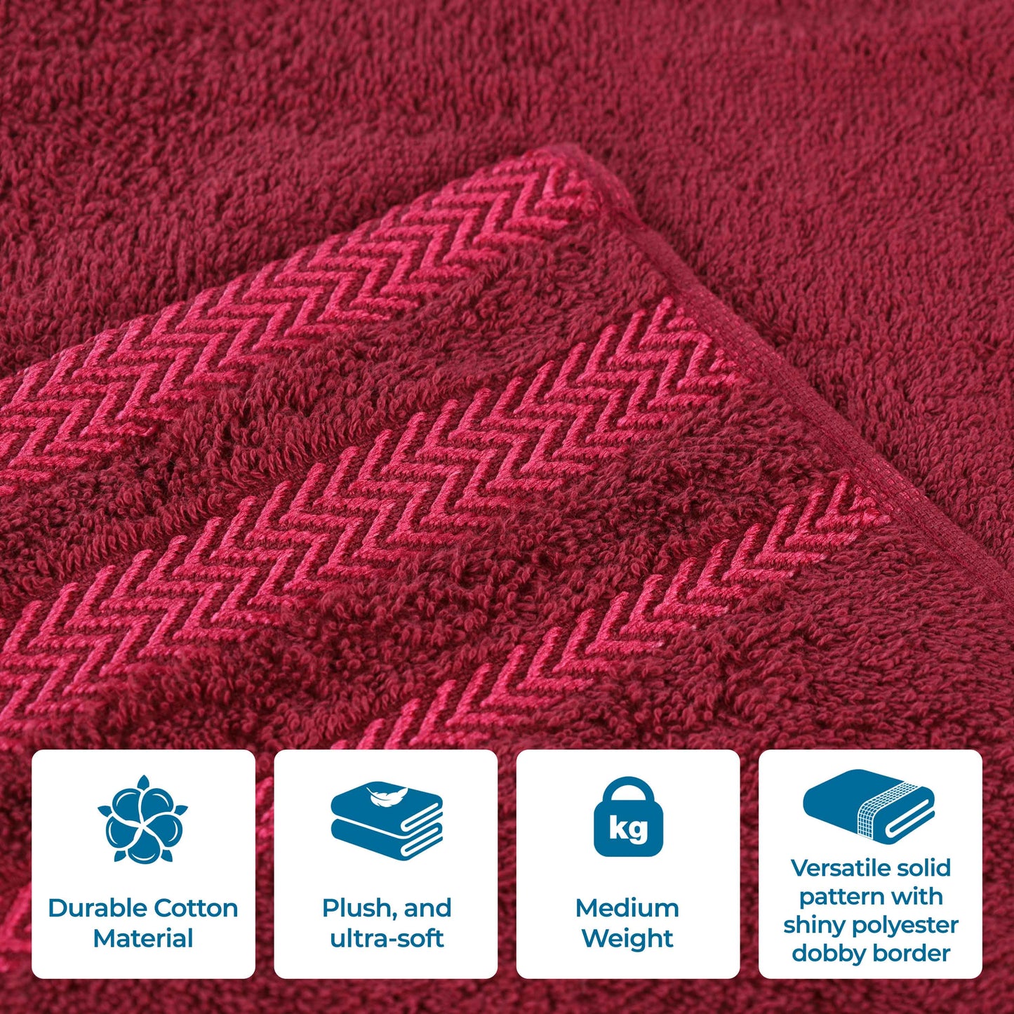 Superior "Hays" 100% Cotton Textured 3-Piece Towel Set