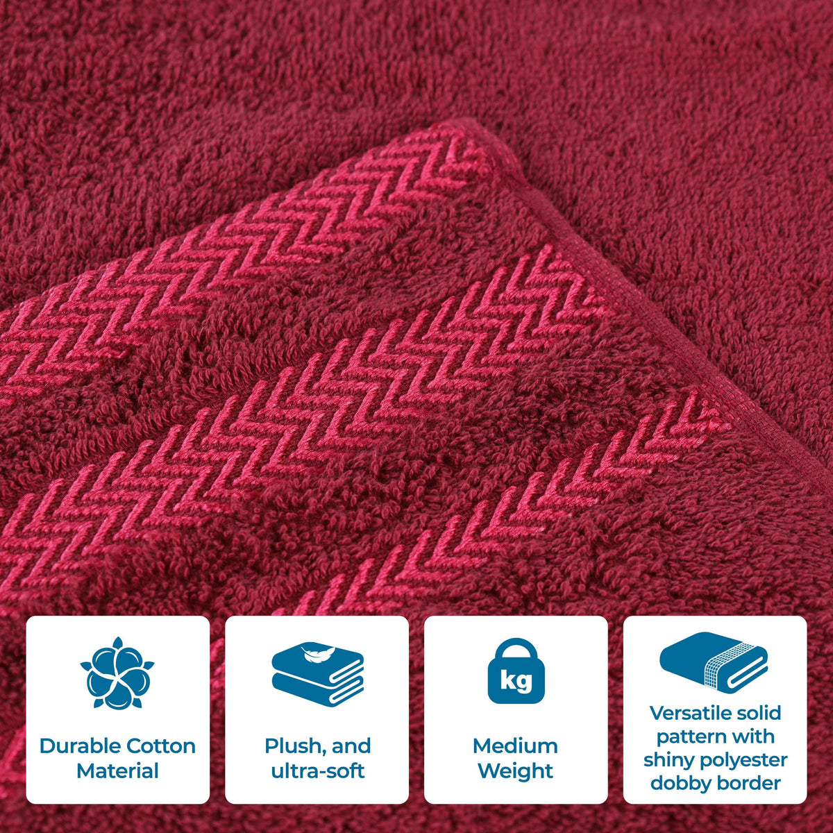 Superior "Hays" 100% Cotton Textured 3-Piece Towel Set