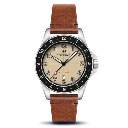 Dominatore Del Mare Men's 42mm Bandiera Quartz Leather Strap Watch