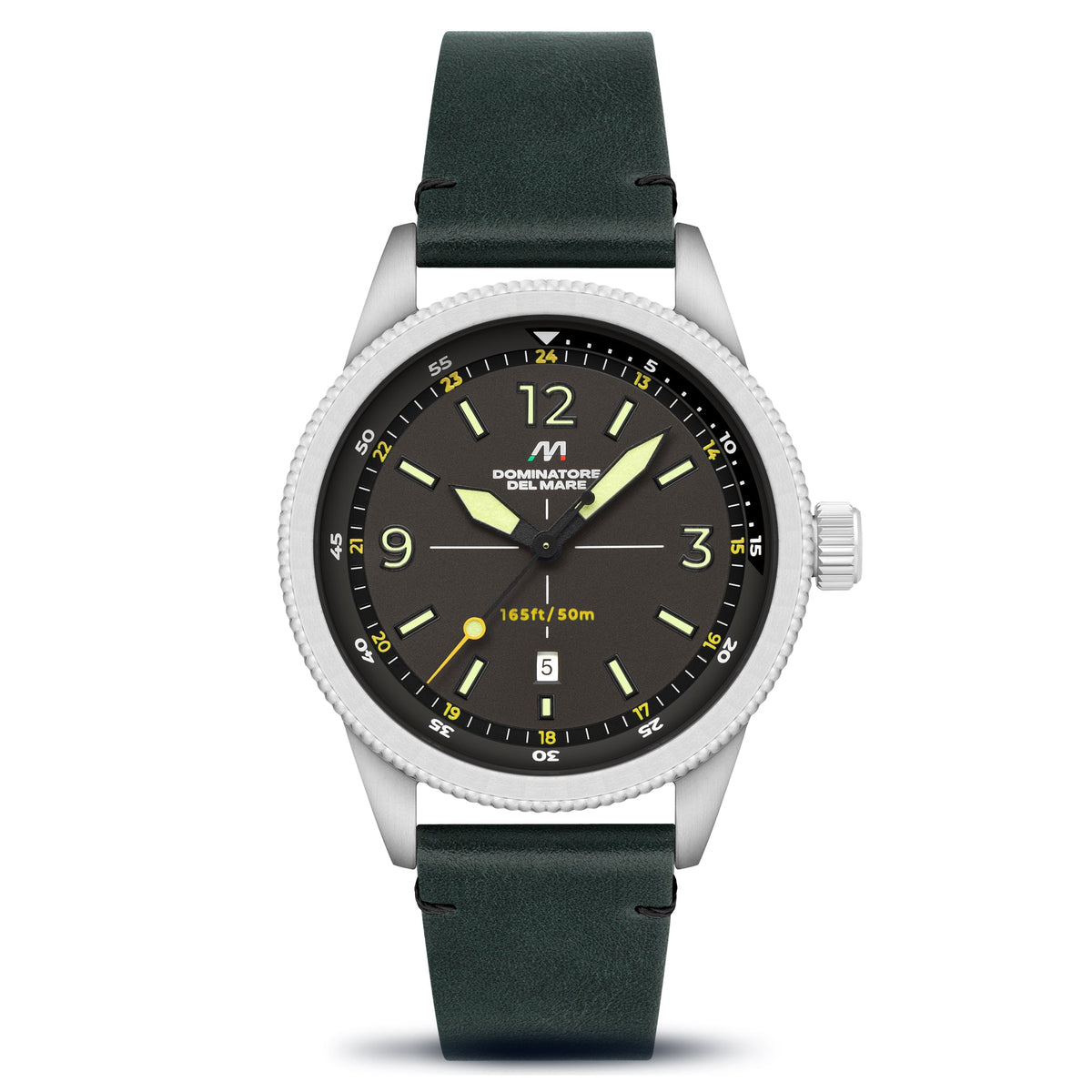 Dominatore Del Mare Men's 42mm Aviatore Quartz Leather Strap Watch
