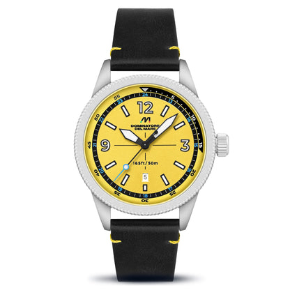 Dominatore Del Mare Men's 42mm Aviatore Quartz Leather Strap Watch
