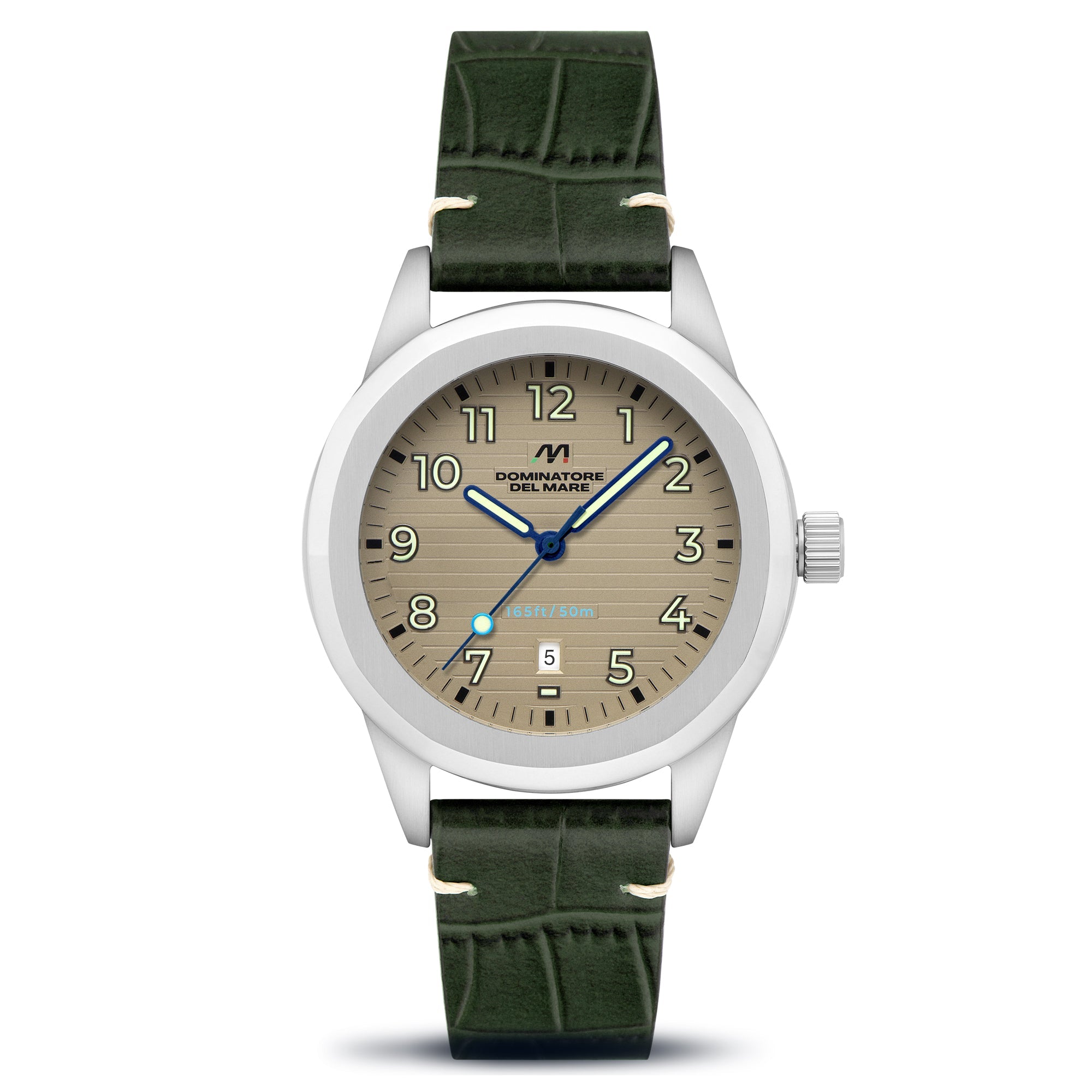 Dominatore Del Mare Men's 42mm Aqua Sicura Quartz Leather Strap