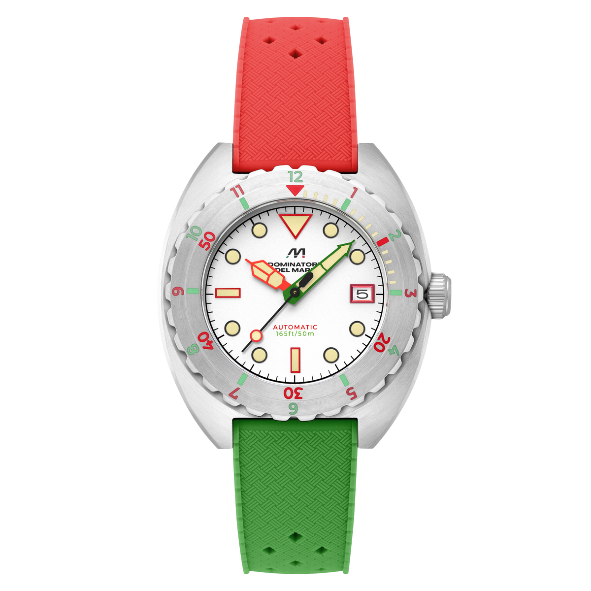 Dominatore Del Mare Men's 44mm Amalfi Automatic Silicone Strap Watch
