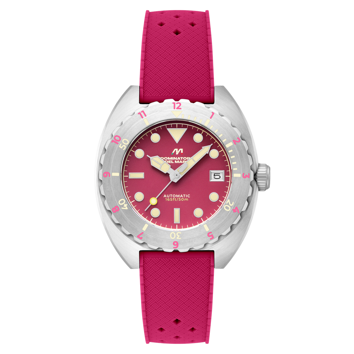 Dominatore Del Mare Men's 44mm Amalfi Automatic Silicone Strap Watch