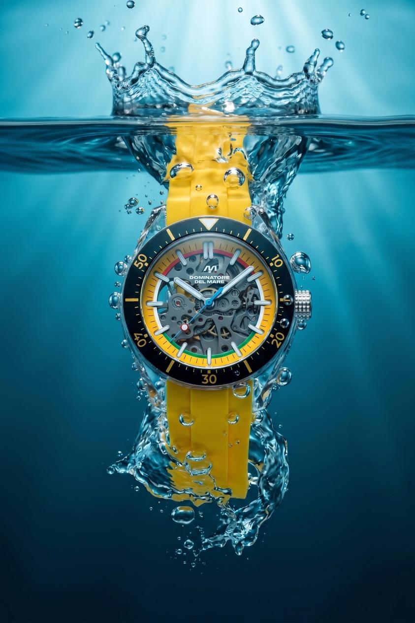 Dominatore Del Mare Men's 42mm Ortona Automatic Skeletonized Dial Silicone Strap Watch
