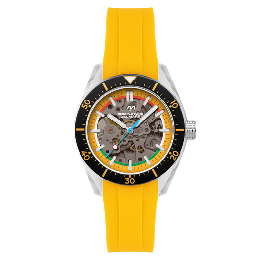 Dominatore Del Mare Men's 42mm Ortona Automatic Skeletonized Dial Silicone Strap Watch