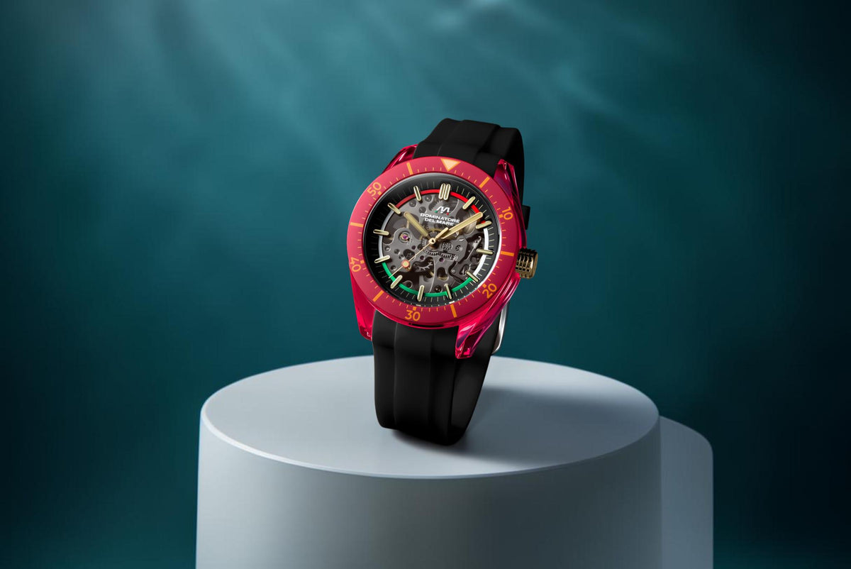 Dominatore Del Mare Men's 42mm Ortona Automatic Skeletonized Dial Silicone Strap Watch