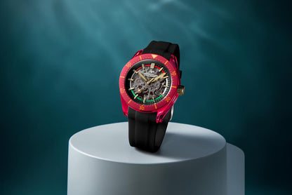 Dominatore Del Mare Men's 42mm Ortona Automatic Skeletonized Dial Silicone Strap Watch