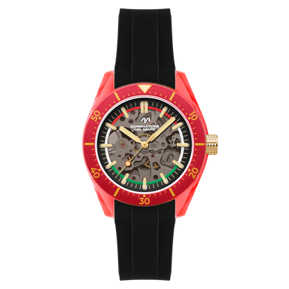Dominatore Del Mare Men's 42mm Ortona Automatic Skeletonized Dial Silicone Strap Watch