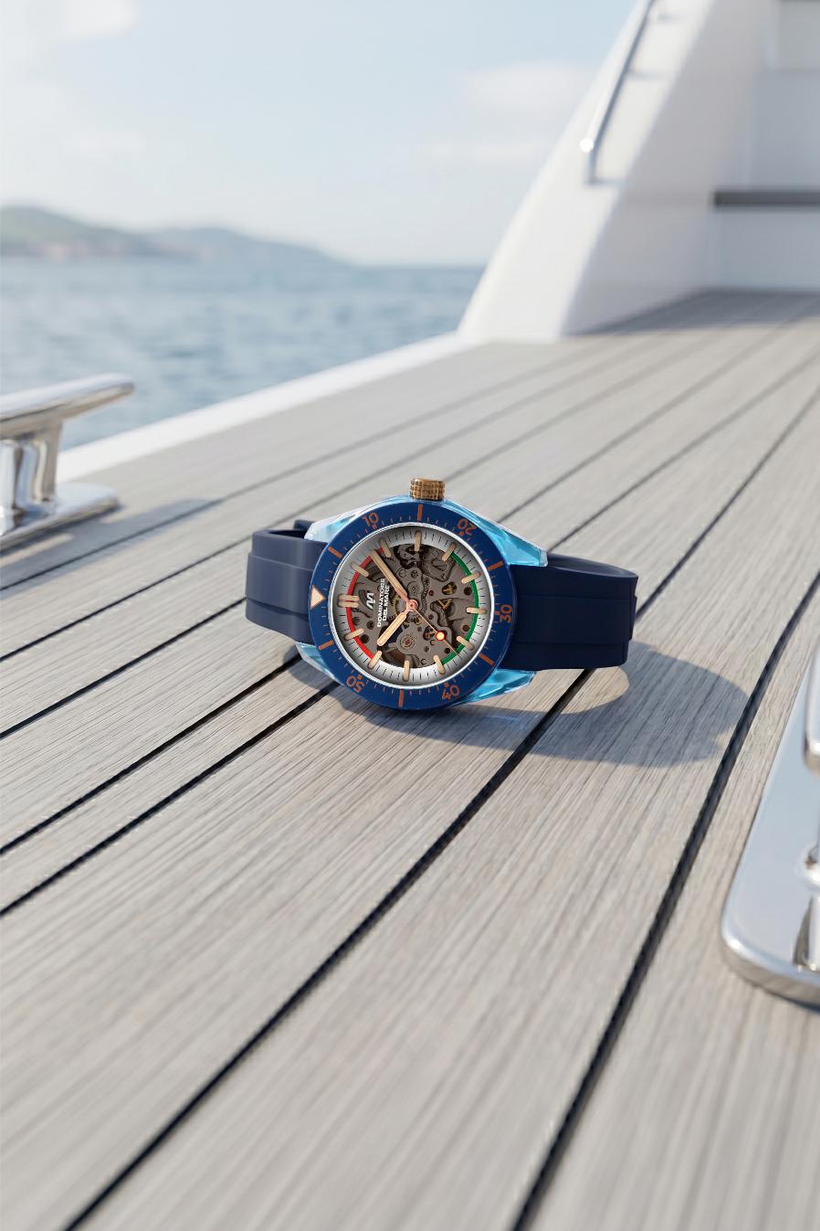Dominatore Del Mare Men's 42mm Ortona Automatic Skeletonized Dial Silicone Strap Watch