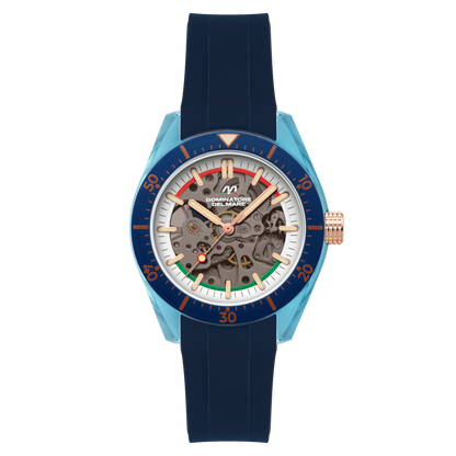 Dominatore Del Mare Men's 42mm Ortona Automatic Skeletonized Dial Silicone Strap Watch
